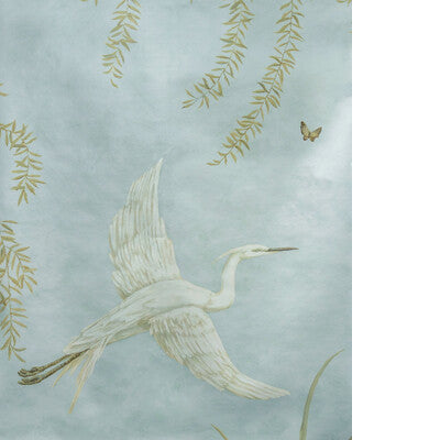 BRUNSCHWIG & FILS EGRET MARSH MURAL MET P8026103.1113.0 in M