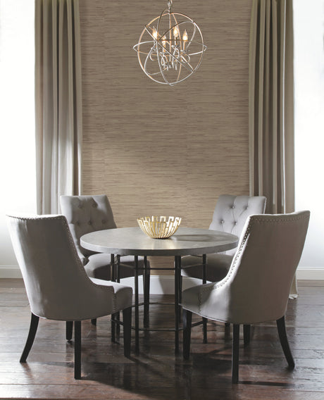 York PA130406LW Lustrous Grasscloth Beige Wallpaper