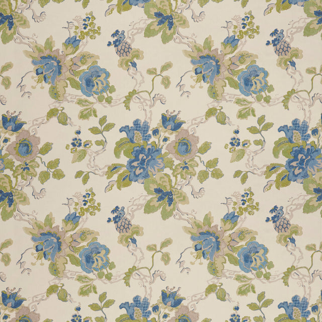LEE JOFA PBFC-3505.153.0 PARNHAM CORNFLOWER/LIME Wallpaper - Eade's Wallpaper