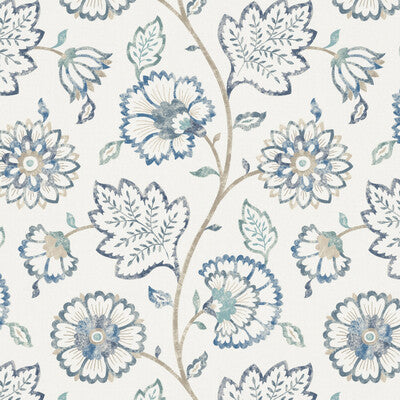 PURE EDIT KALAMKARI PEF100024.521.0 in AZURE Wallpaper - THE