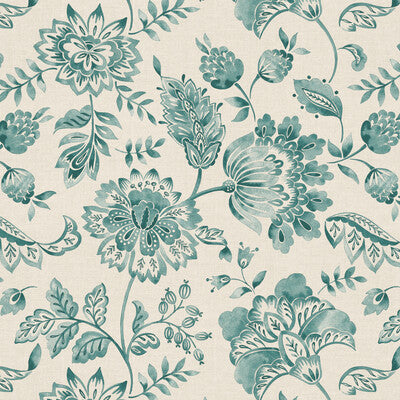 PURE EDIT KAMILA PEF100025.35.0 in TEAL Wallpaper - THE PURE