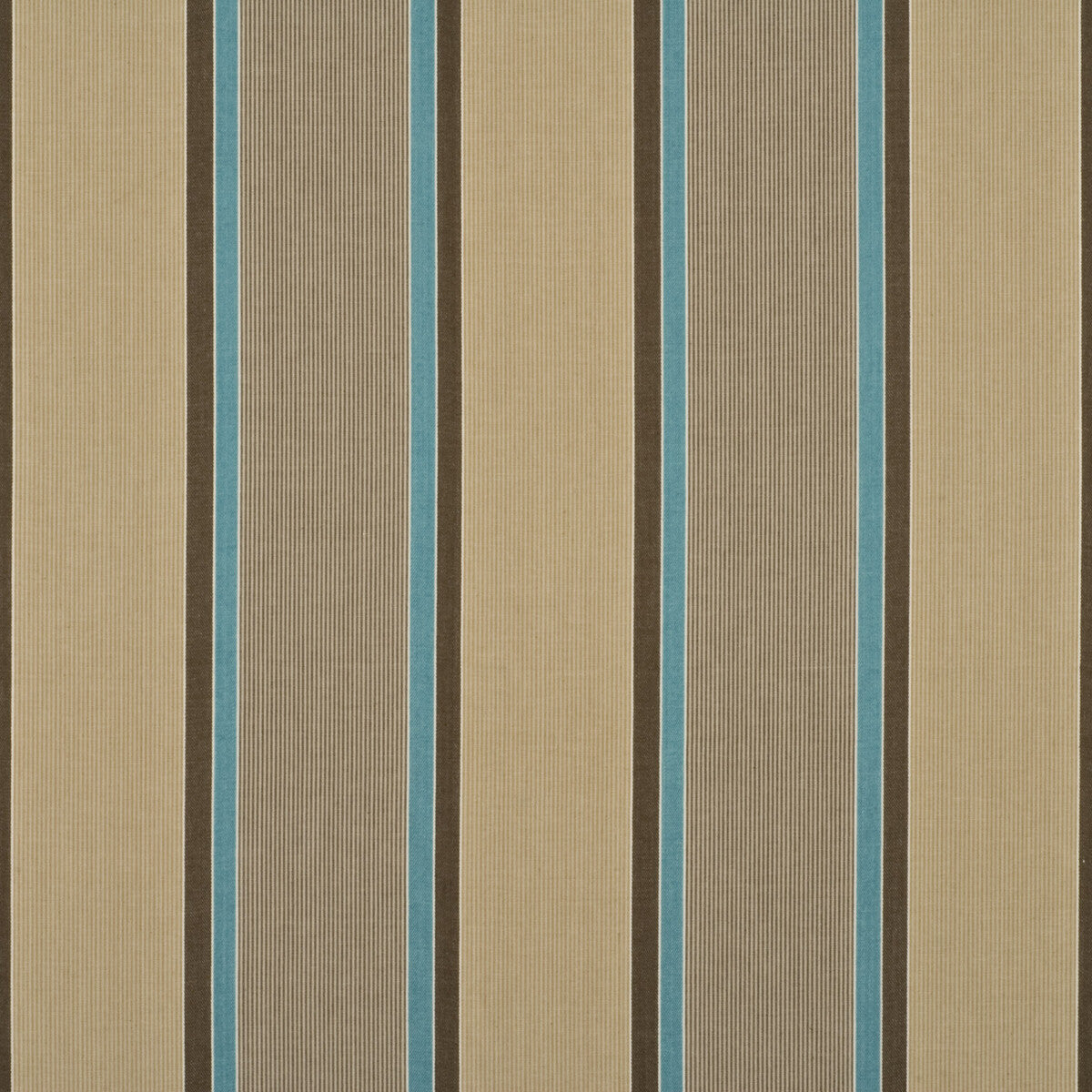 BAKER LIFESTYLE PF50275.3.0 CASSON STRIPE AQUA/BEIGE Fabric - Eade's Wallpaper
