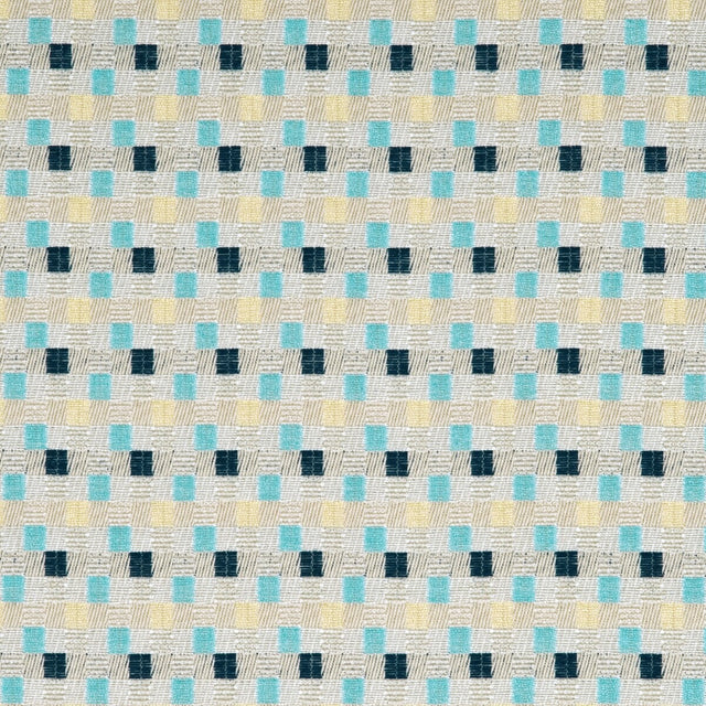 BAKER LIFESTYLE PF50347.4.0 SKANE AQUA/INDIGO/LINEN Fabric - Eade's Wallpaper