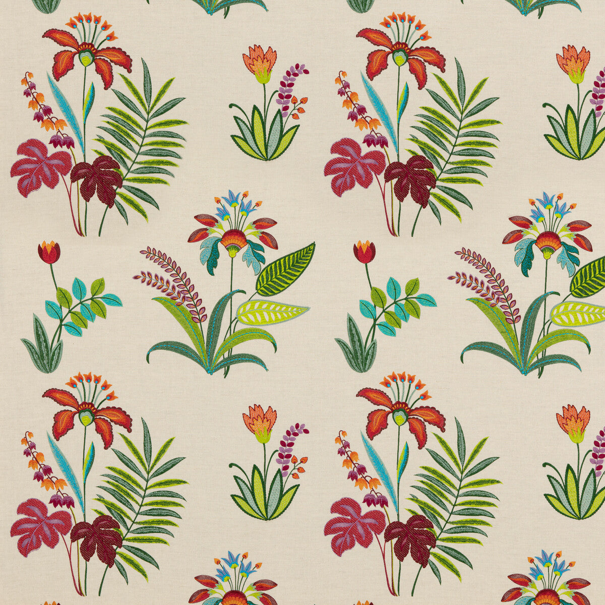 BAKER LIFESTYLE PF50466.1.0 BOTANICAL PARADISE MULTI Fabric - Eade's Wallpaper