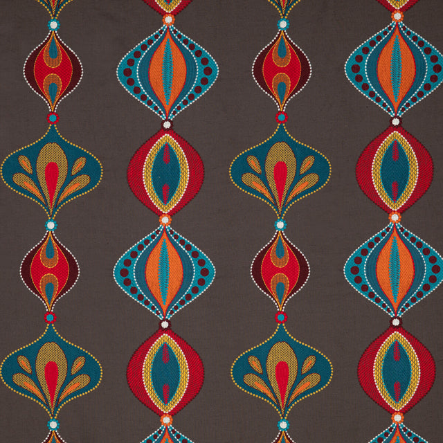 BAKER LIFESTYLE PF50471.1.0 VIVA TEAL/SPICE Fabric - Eade's Wallpaper