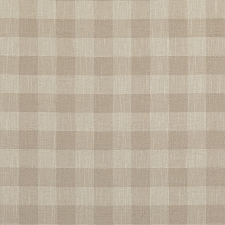 BAKER LIFESTYLE PF50490.140.0 BLOCK CHECK STONE Fabric - Eade's Wallpaper