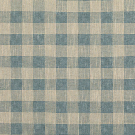 BAKER LIFESTYLE PF50490.605.0 BLOCK CHECK SOFT BLUE Fabric - Eade's Wallpaper