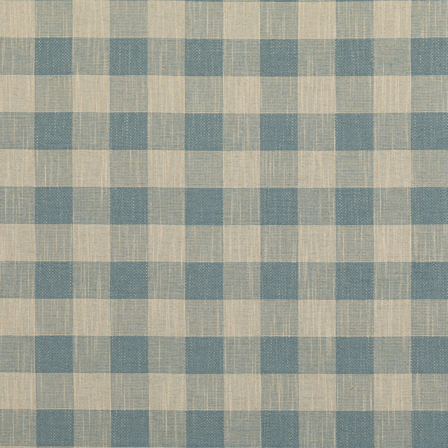BAKER LIFESTYLE PF50490.605.0 BLOCK CHECK SOFT BLUE Fabric - Eade's Wallpaper