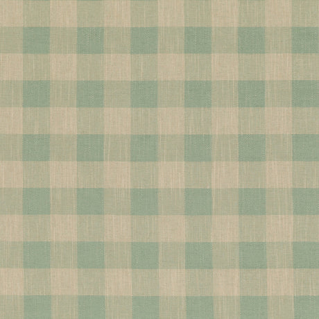 BAKER LIFESTYLE PF50490.715.0 BLOCK CHECK SOFT AQUA Fabric - Eade's Wallpaper