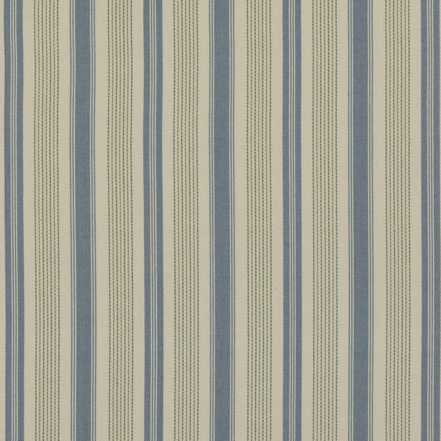 BAKER LIFESTYLE PF50507.1.0 PURBECK STRIPE BLUE/GREEN Fabric - Eade's Wallpaper