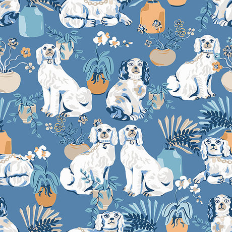 PrintFresh PFS4810 Cerulean Good Dog Peel and Stick Wallpape