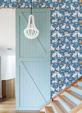 PrintFresh PFS4810 Cerulean Good Dog Peel and Stick Wallpape