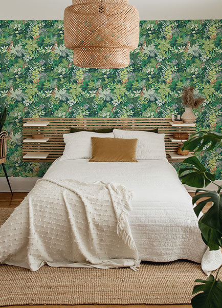 PrintFresh PFS4813 Sage Tropical Oasis Peel and Stick Wallpa