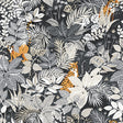 PrintFresh PFS4814 Charcoal Tropical Oasis Peel and Stick Wa