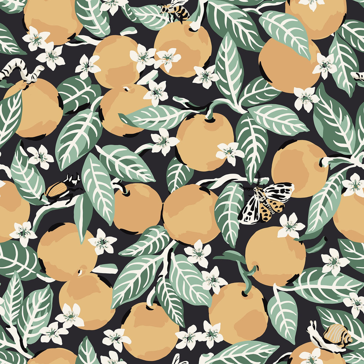 PrintFresh PFS4817 Ink Orange Grove Peel & Stick Wallpaper