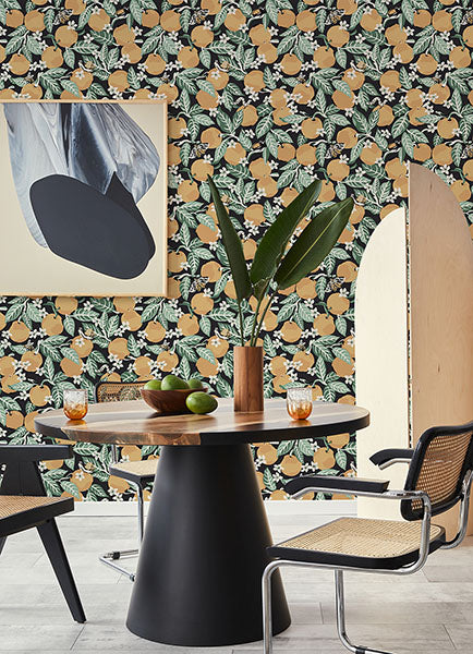 PrintFresh PFS4817 Ink Orange Grove Peel and Stick Wallpaper