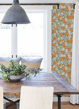 PrintFresh PFS4818 Sky Blue Orange Grove Peel and Stick Wall