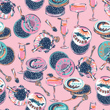 PrintFresh PFS6556 Champagne and Caviar Pink Peel and Stick 