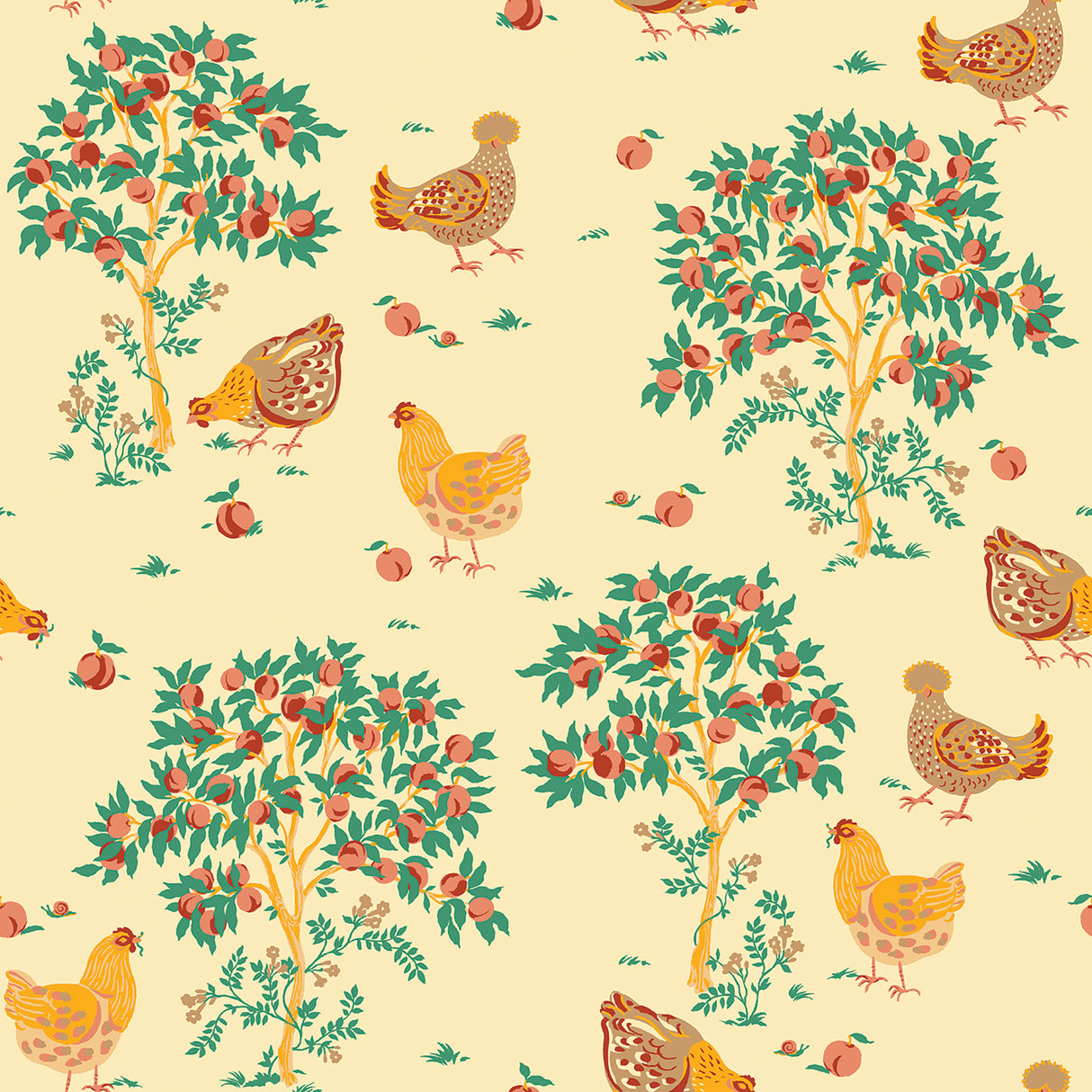 PrintFresh PFS6560 Hen House Butter Yellow Peel and Stick Wa