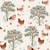 PrintFresh PFS6561 Hen House Linen Peel and Stick Wallpaper