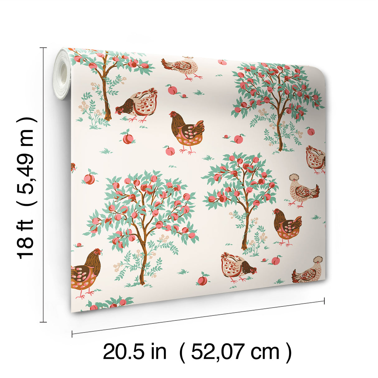 PrintFresh PFS6561 Hen House Linen Peel and Stick Wallpaper