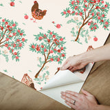 PrintFresh PFS6561 Hen House Linen Peel and Stick Wallpaper