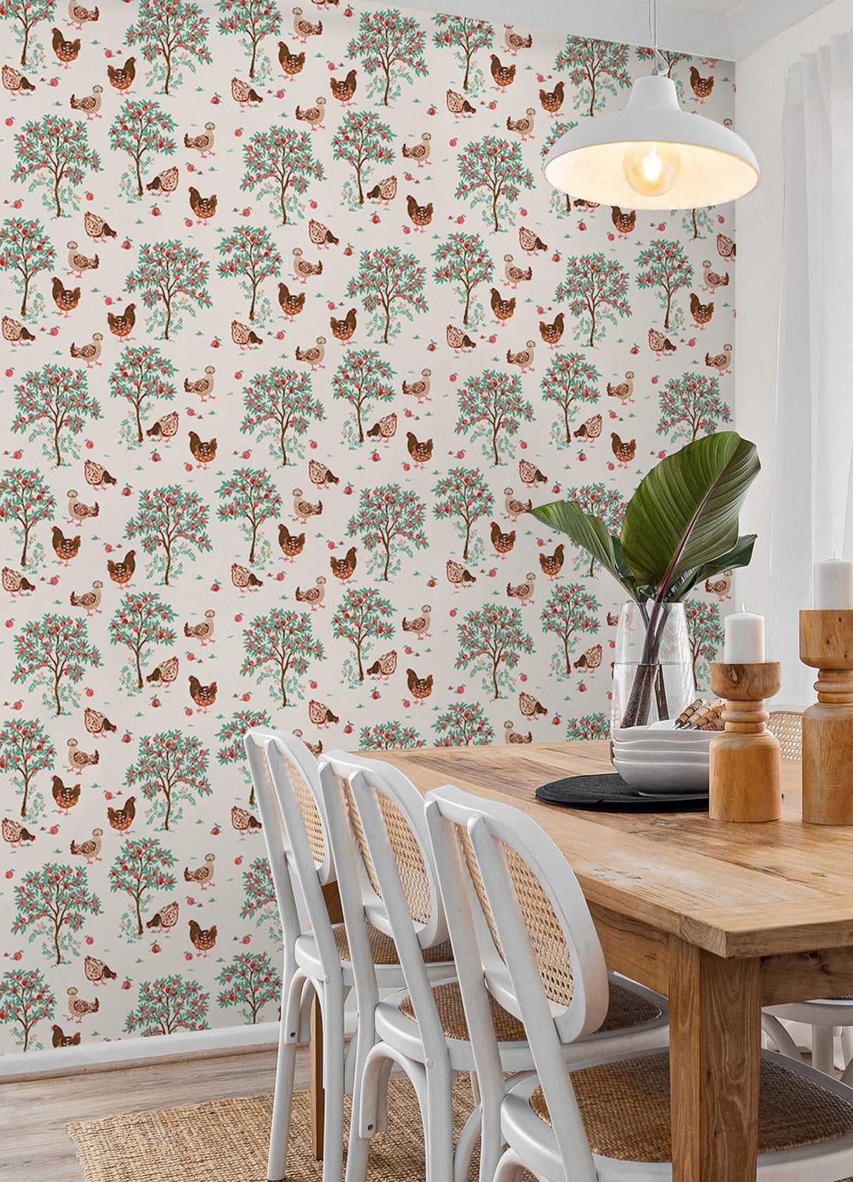 PrintFresh PFS6561 Hen House Linen Peel and Stick Wallpaper