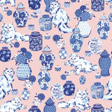 PrintFresh PFS6564 Fancy Cats Pink Peel and Stick Wallpaper