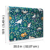 PrintFresh PFS6566 Must Love Cats Indigo Peel and Stick Wall