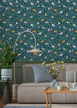 PrintFresh PFS6566 Must Love Cats Indigo Peel and Stick Wall