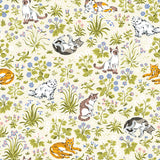 PrintFresh PFS6568 Must Love Cats Linen Peel and Stick Wallp