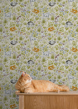 PrintFresh PFS6568 Must Love Cats Linen Peel and Stick Wallp