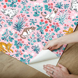 PrintFresh PFS6569 Must Love Cats Pink Peel and Stick Wallpa