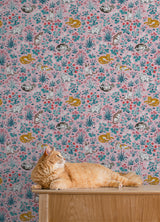 PrintFresh PFS6569 Must Love Cats Pink Peel and Stick Wallpa