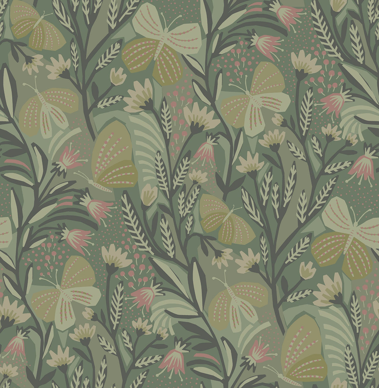 Pip & Lo PLS4204 Sage Papillon Flutter Peel & Stick Wallpaper