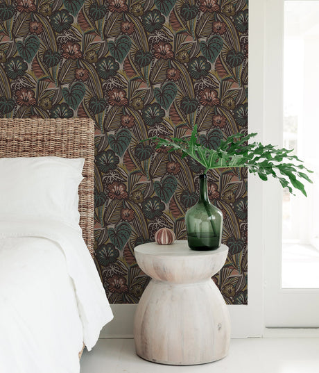 Pip & Lo PLS4206 Coral Teal Lotusland Peel & Stick Wallpaper