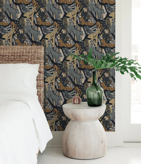 Pip & Lo PLS4221 Navy Gold Cat Nap Peel & Stick Wallpaper