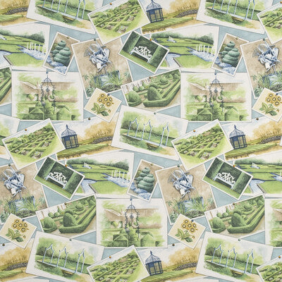 BAKER LIFESTYLE PP50339.1.0 OPERA POSTCARDS AQUA/MULTI Fabric - Eade's Wallpaper