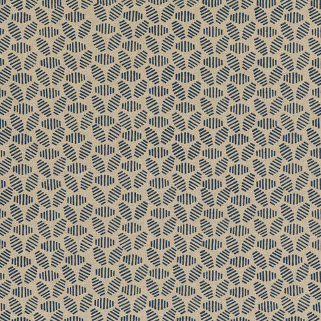 BAKER LIFESTYLE PP50482.1.0 BUMBLE BEE INDIGO Fabric - Eade's Wallpaper