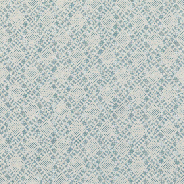 BAKER LIFESTYLE PP50484.3.0 BLOCK TRELLIS AQUA Fabric - Eade's Wallpaper