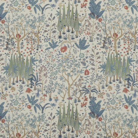 BAKER LIFESTYLE PP50500.1.0 BRIDPORT BLUE/RED Fabric - Eade's Wallpaper
