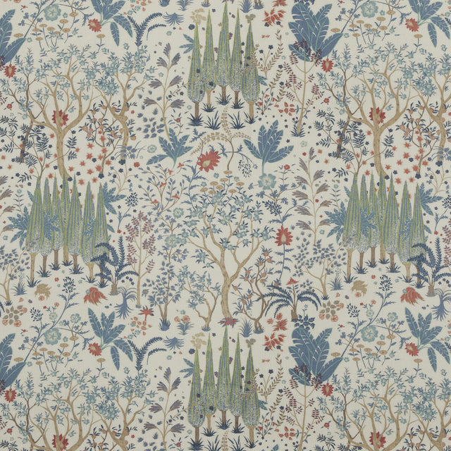 BAKER LIFESTYLE PP50500.1.0 BRIDPORT BLUE/RED Fabric - Eade's Wallpaper
