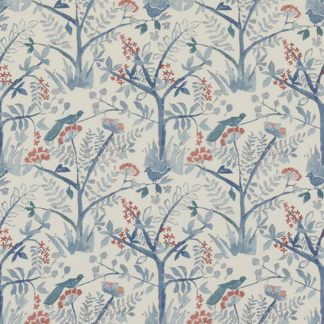 BAKER LIFESTYLE PP50502.1.0 LULWORTH BLUE/RED Fabric - Eade's Wallpaper