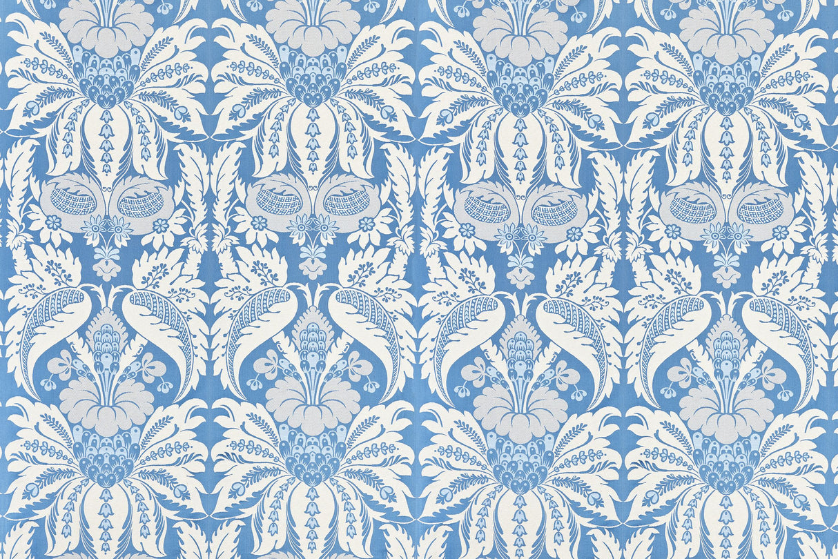 Scalamandre PQ 00021865 BLUE JAY ESTATE DAMASK Fabric - Eade's Wallpaper