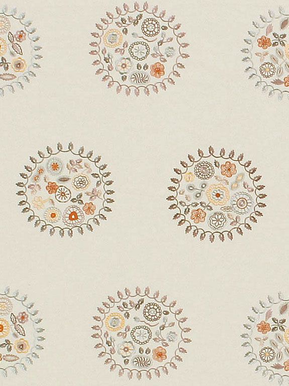 Scalamandre PQ 00029956 GREY/MULTI JESSIE EMBROIDERY Fabric