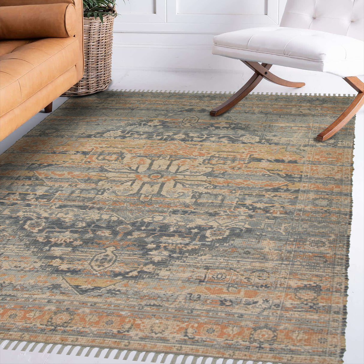 Amer Rugs PRE-2 Prairie Farmhouse Oriental /Orange Area Rug