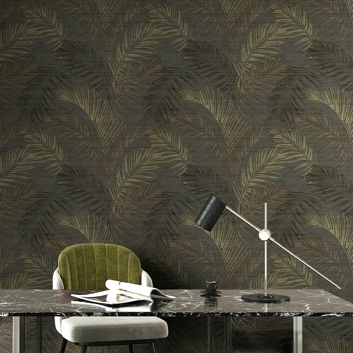 Galerie Synergy Tree Leaf Black Wallpaper PS33319