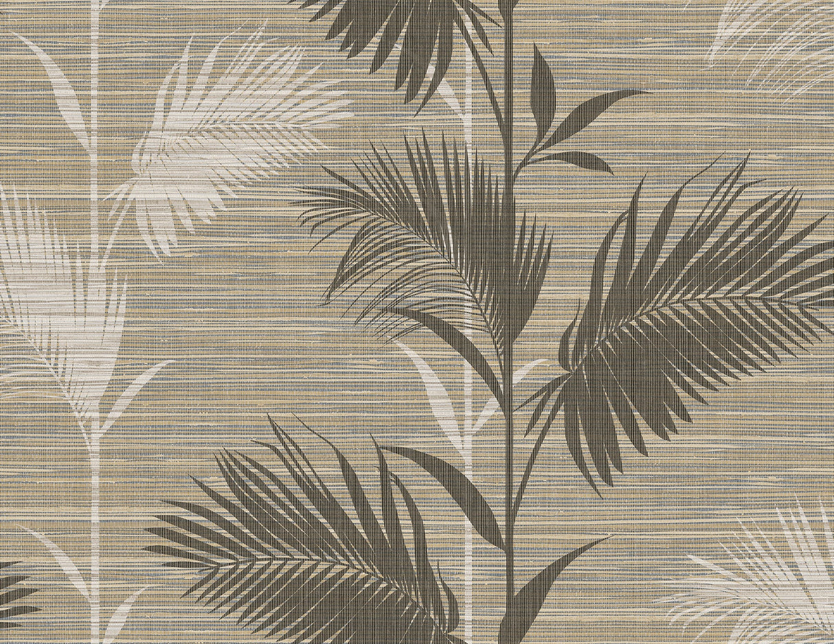 Kenneth James PS40306 Away On Holiday Brown Palm Wallpaper