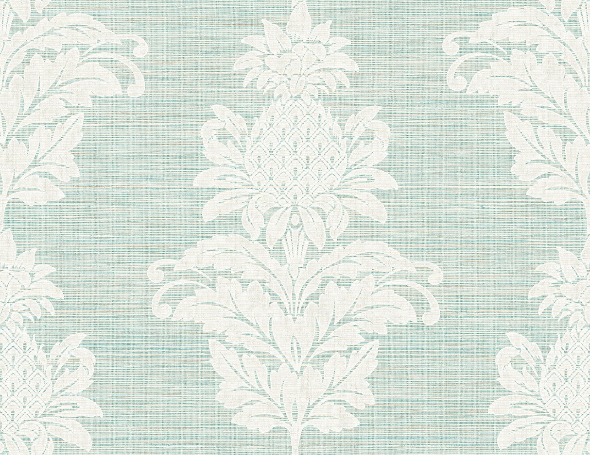 Kenneth James PS40704 Pineapple Grove Turquoise Damask Wallpaper