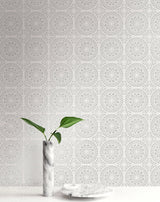 Kenneth James PS40810 Twist Pewter Medallion Wallpaper